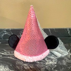 Official Disney Minnie hat with view.  Pink with sequins.